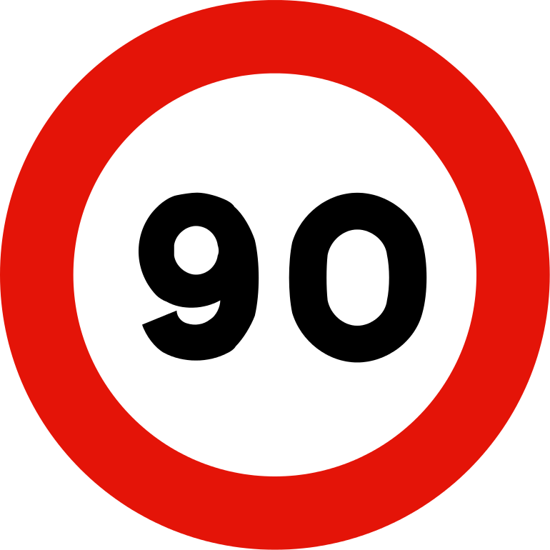 velocidad max 90